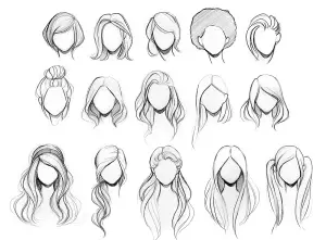 hairstyles drawing reference