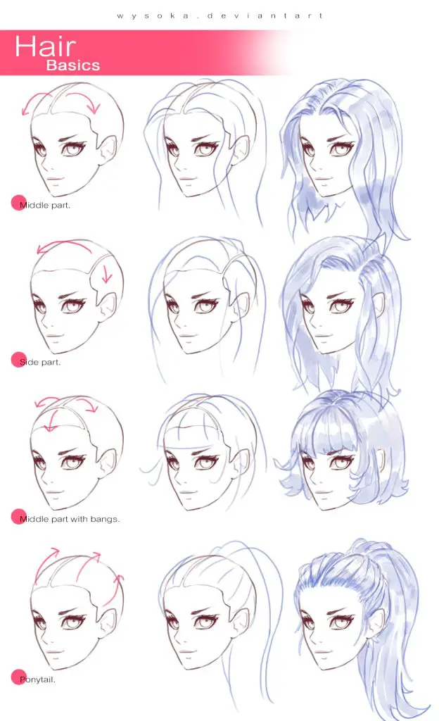 female hairstyles drawing reference 7
