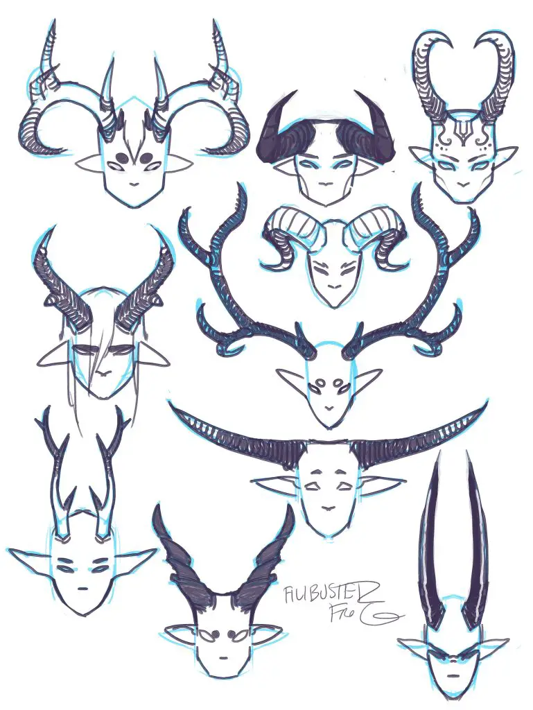 Horns Drawing Reference 20 769x1024