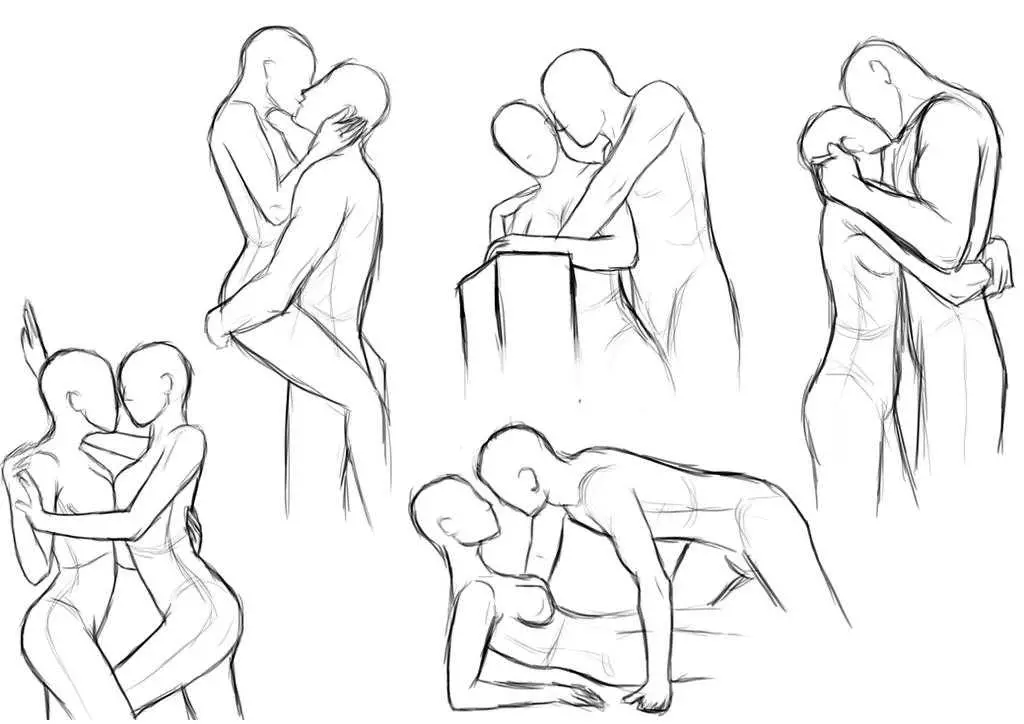 kissing drawing reference Kissing reference anime Passionate Kiss reference kissing pose reference couple kissing drawing reference 18