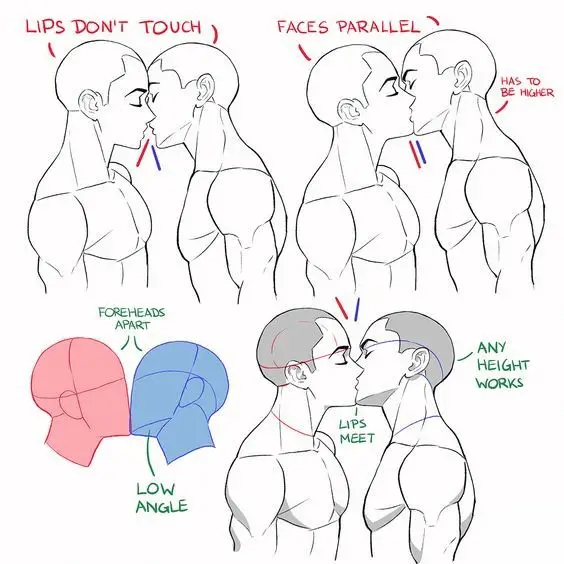 Kissing Drawing Reference Kissing Reference Anime Passionate Kiss Reference Kissing Pose Reference Couple Kissing Drawing Reference 2 1