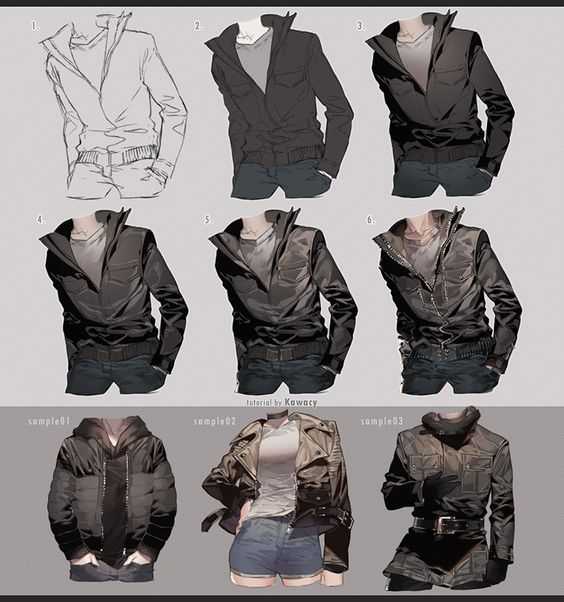 Leather Jacket Drawing Reference 33