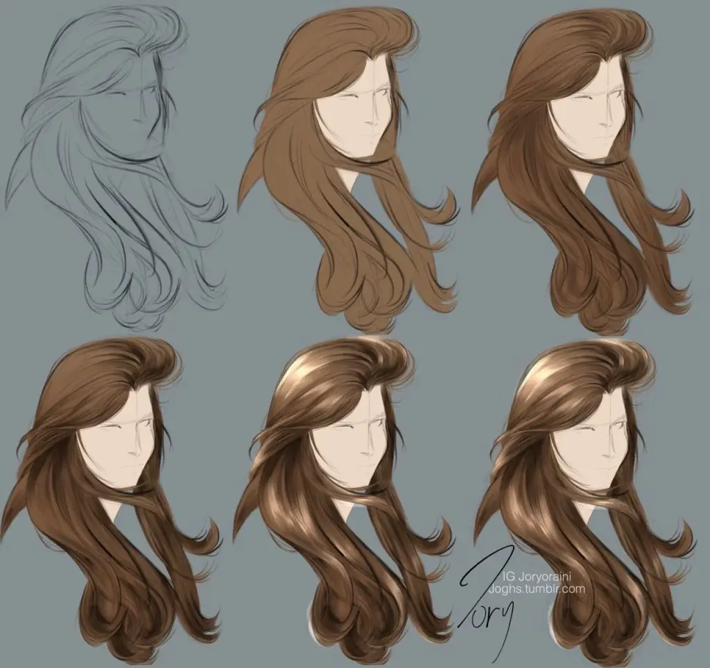 Long Hair Drawing Reference 11 1024x964