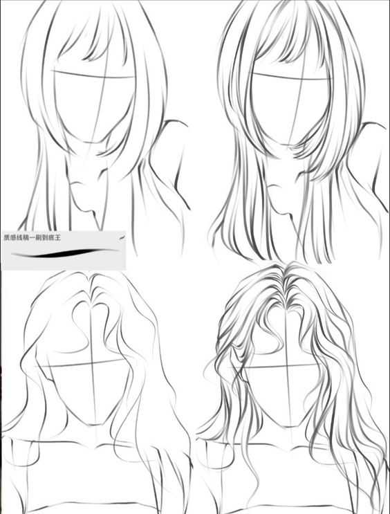 Long Hair Drawing Reference 2