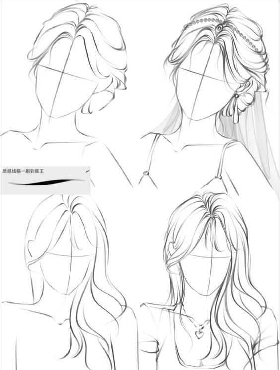 Long Hair Drawing Reference 3