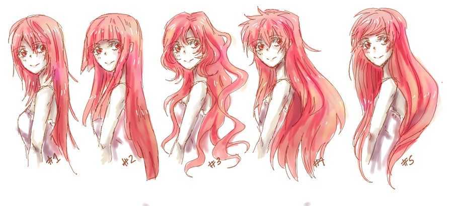 Long Hairstyles Drawing Reference 1
