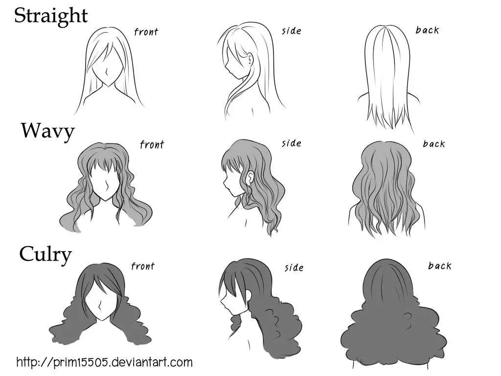 Long Hairstyles Drawing Reference 3