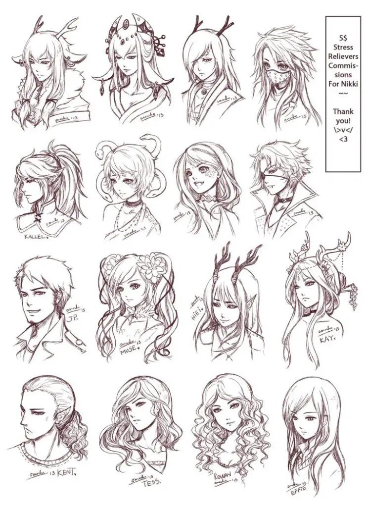 Long Hairstyles Drawing Reference 5 742x1024
