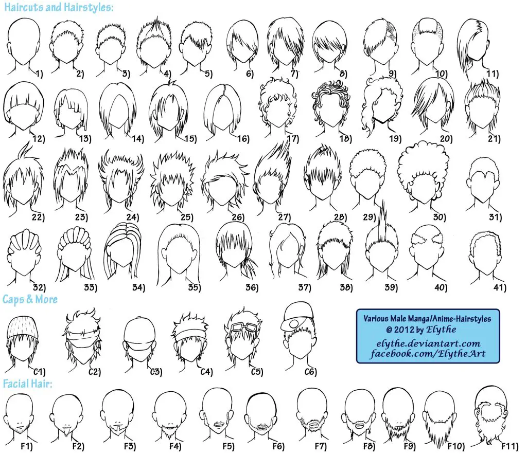 hairstyles drawing reference male 
