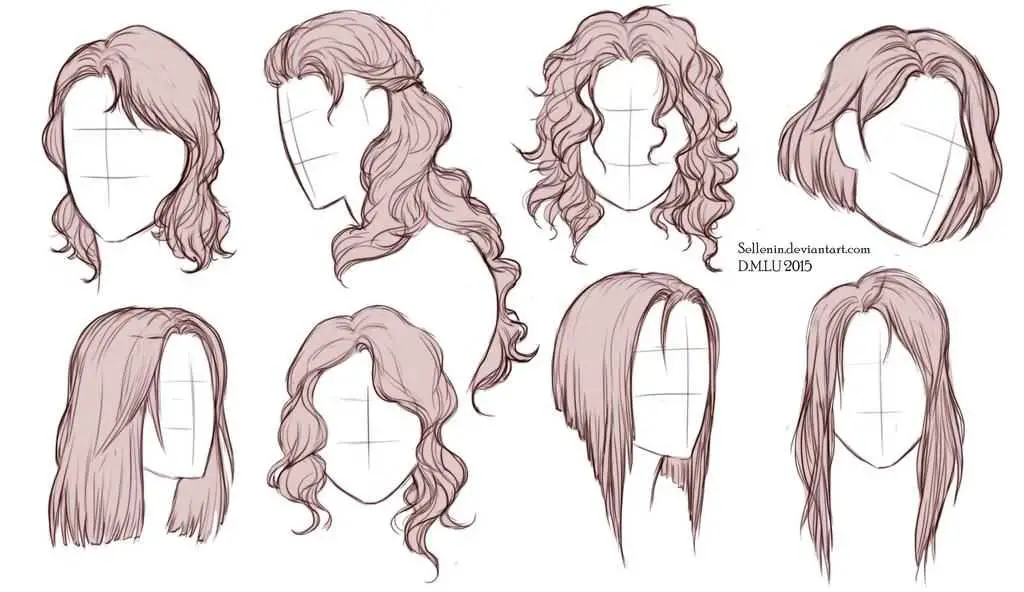 Male Long Hair Drawing Reference
