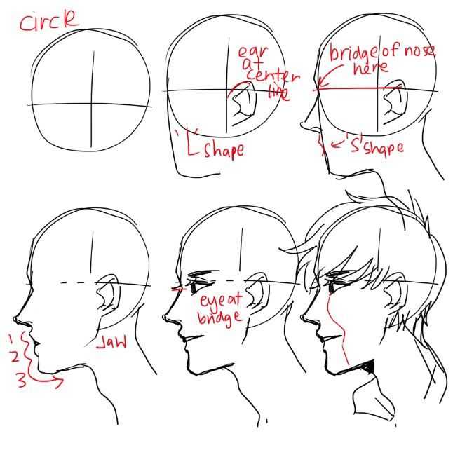 Male Side Profile Drawing Reference 2