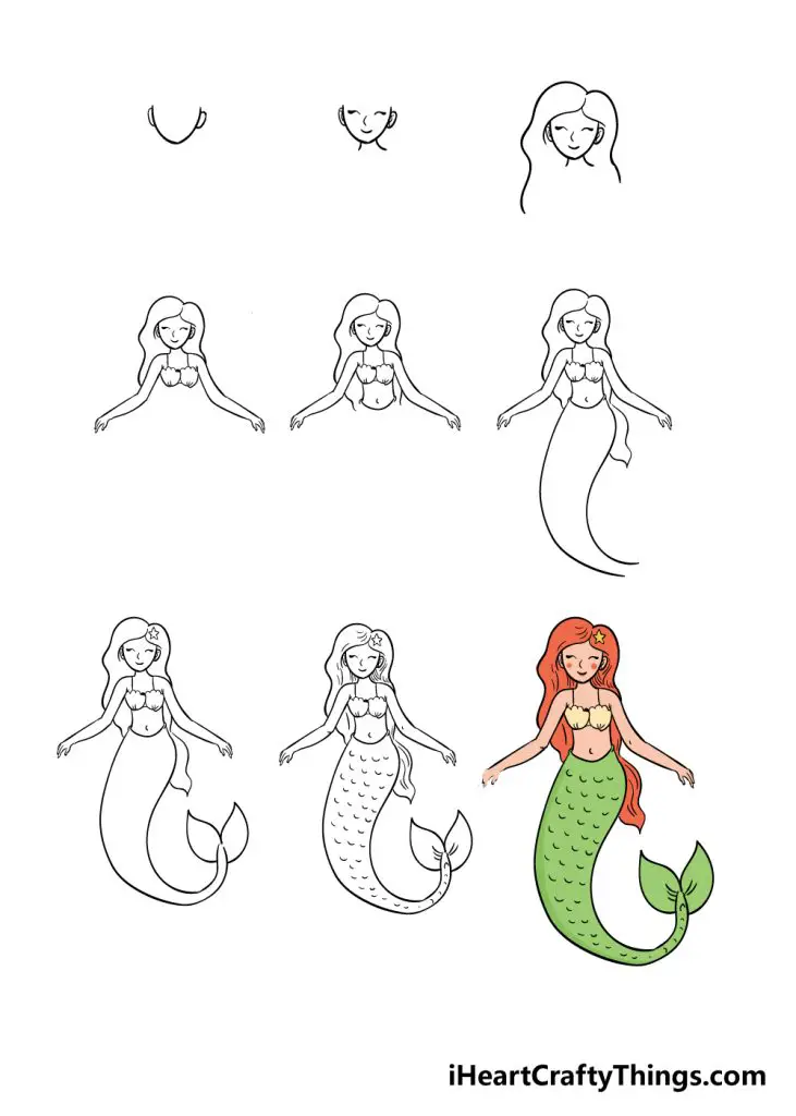 Mermaid Drawing Reference 1 731x1024