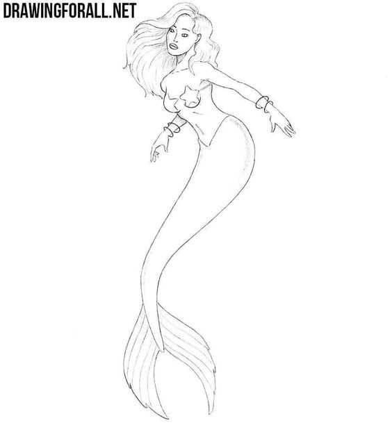 Mermaid Drawing Reference 17