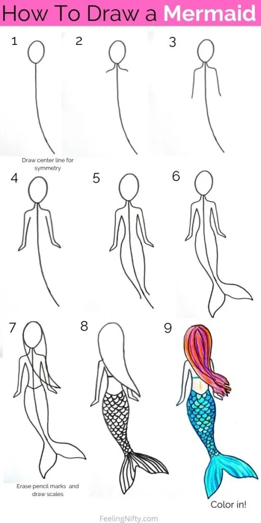 Mermaid Drawing Reference 2