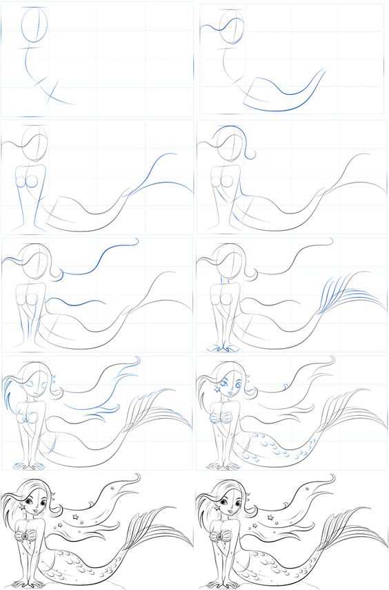 Mermaid Drawing Reference 3