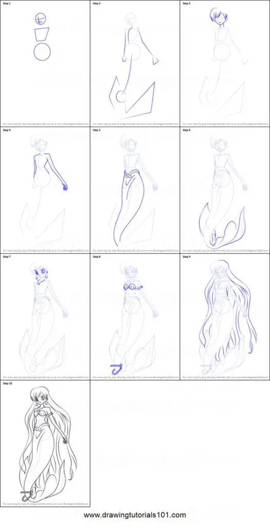 Mermaid Drawing Reference 5 527x1024