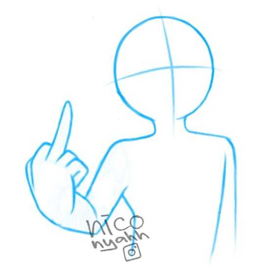 Middle Finger Drawing Reference 11