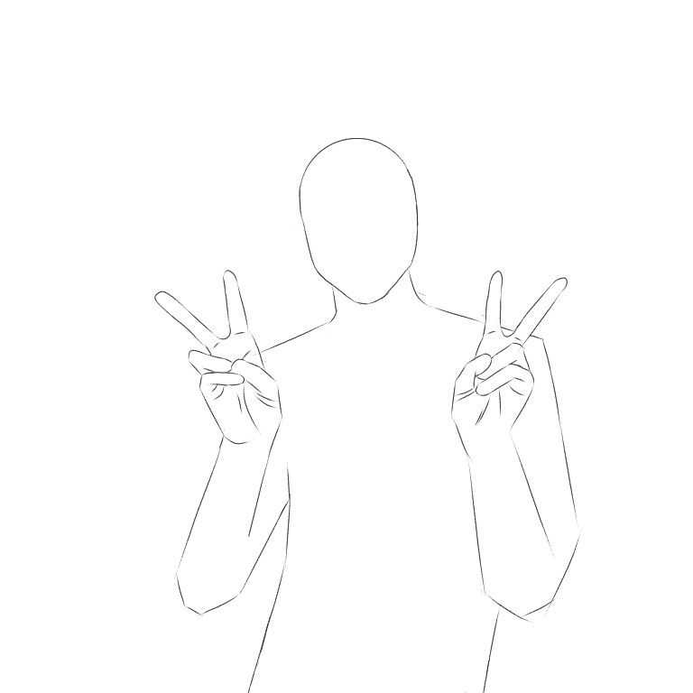 Peace Sign Pose Reference 11