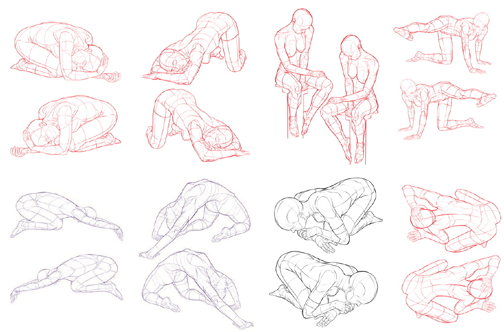 Person Kneeling Drawing Reference 13