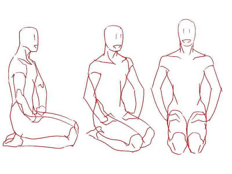 Person Kneeling Drawing Reference 17