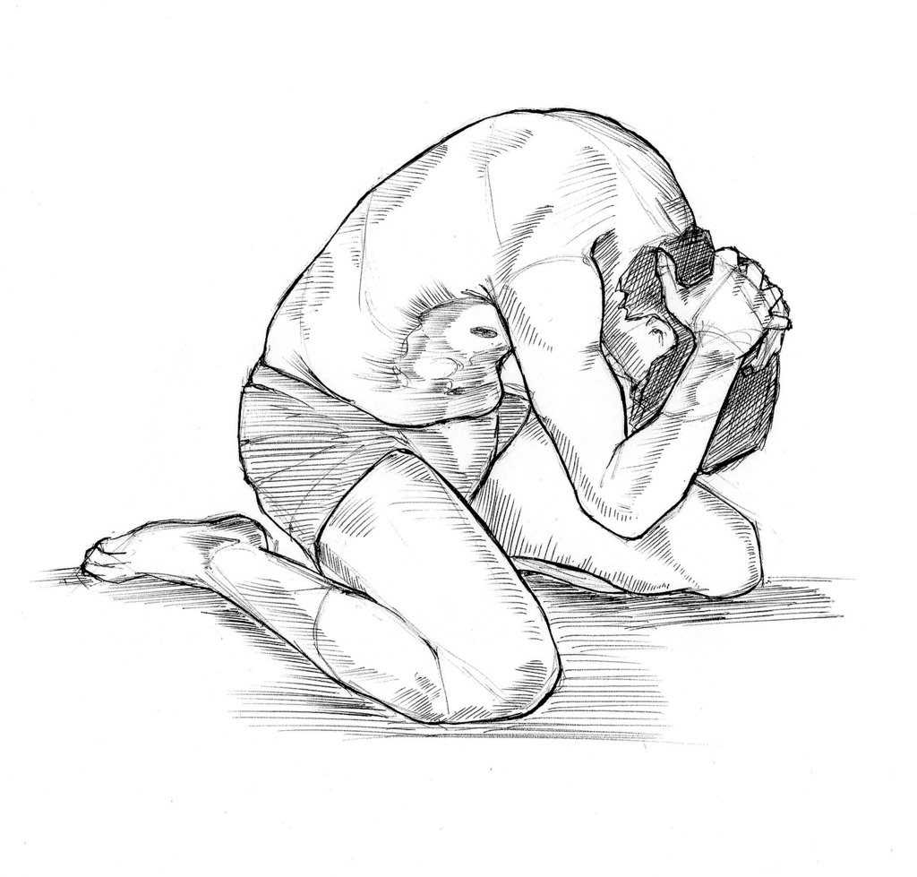 Person Kneeling Drawing Reference 3