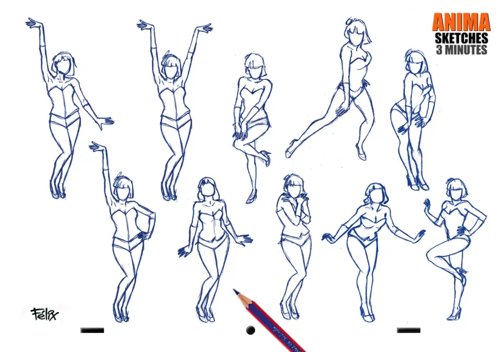 Pin Up Poses Drawing Reference 2 1024x724