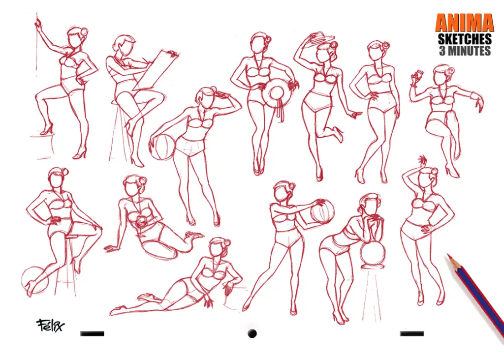 Pin Up Poses Drawing Reference 3 1024x724