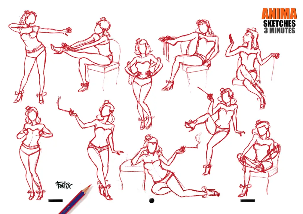 Pin Up Poses Drawing Reference 4 1024x724