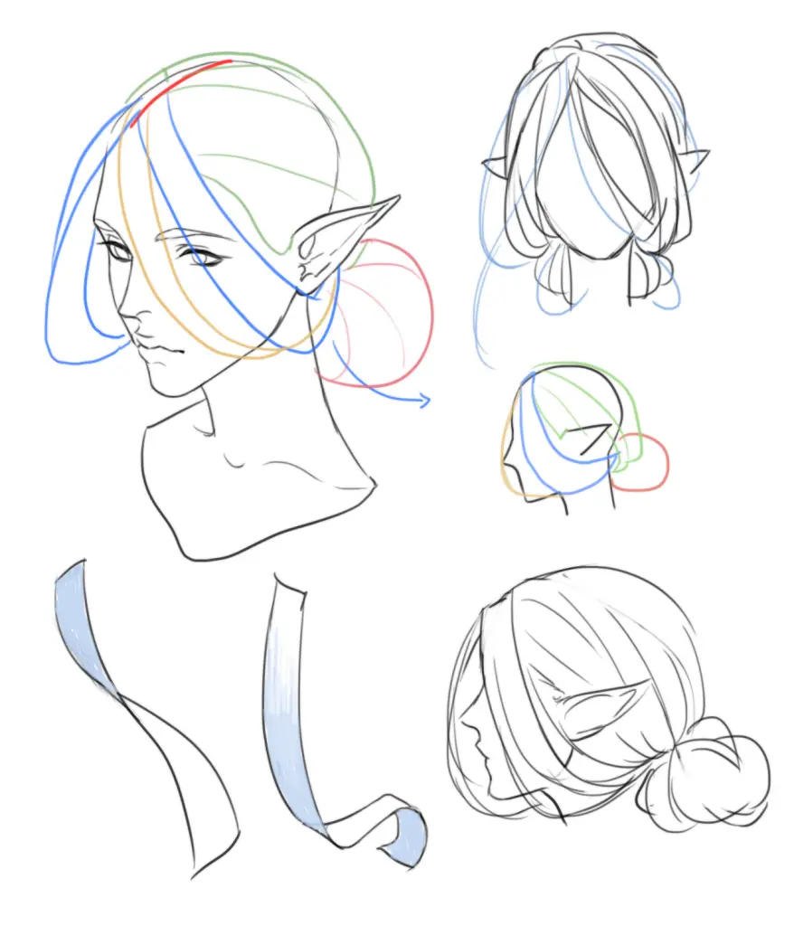 Ponytail Drawing Reference 8 878x1024