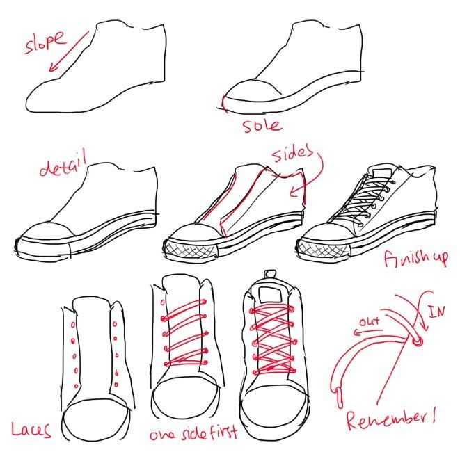 Shoes Drawing Reference Front 21