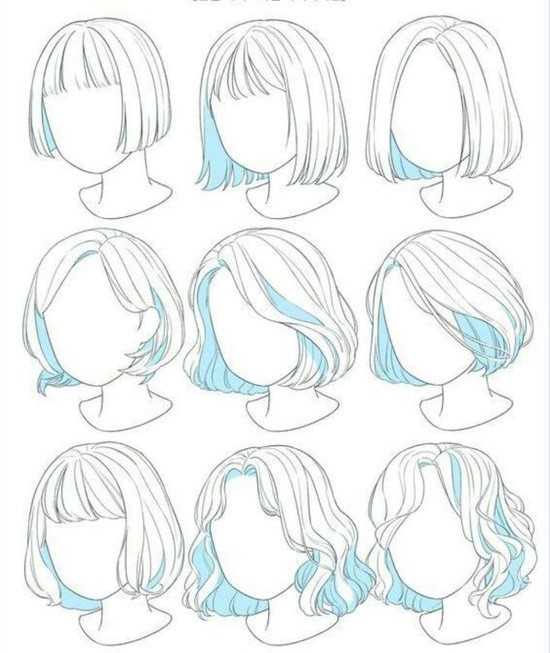 Short Hair Drawing Reference 1