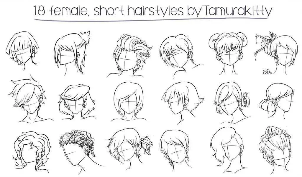 Short Hair Drawing Reference 11