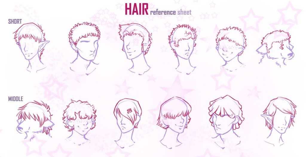 Short Hair Drawing Reference 12
