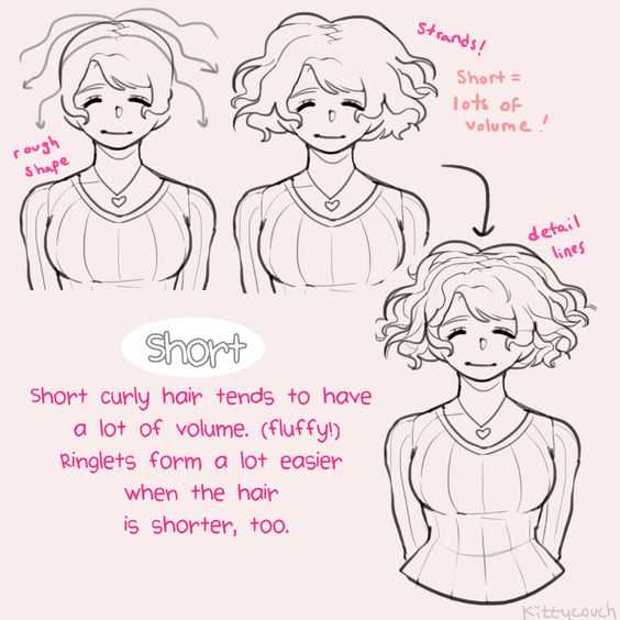 Short Hair Drawing Reference 7