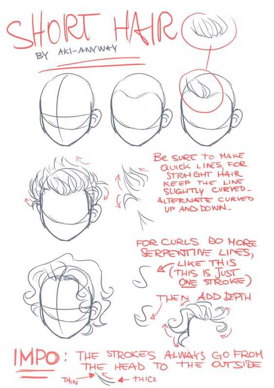 Short Hair Drawing Reference 9