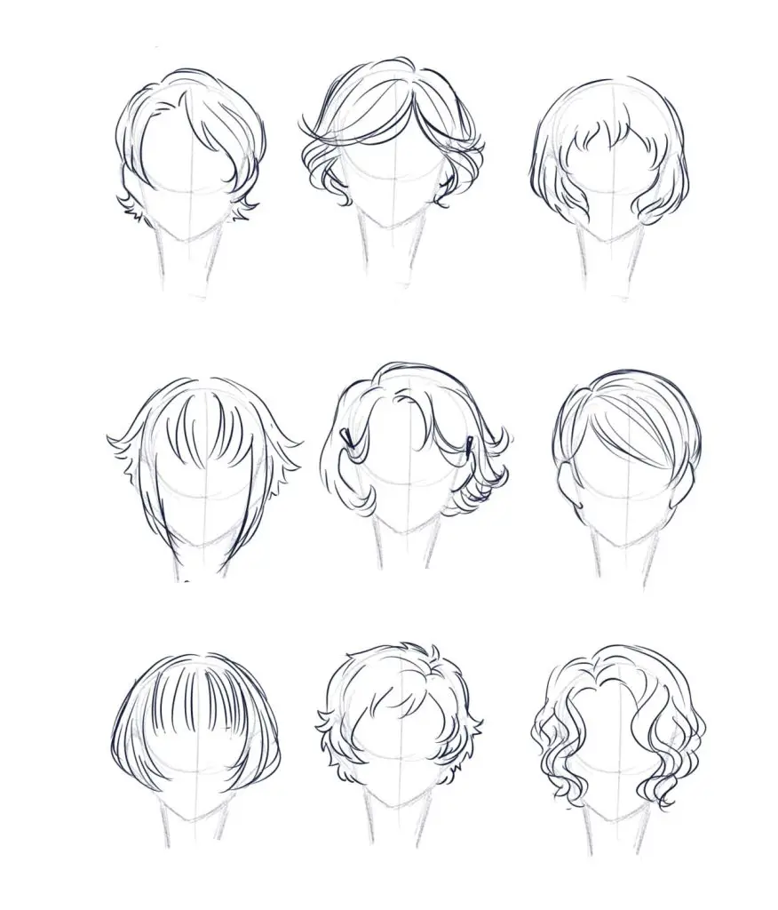 Short Hair Styles Drawing Reference 1 876x1024