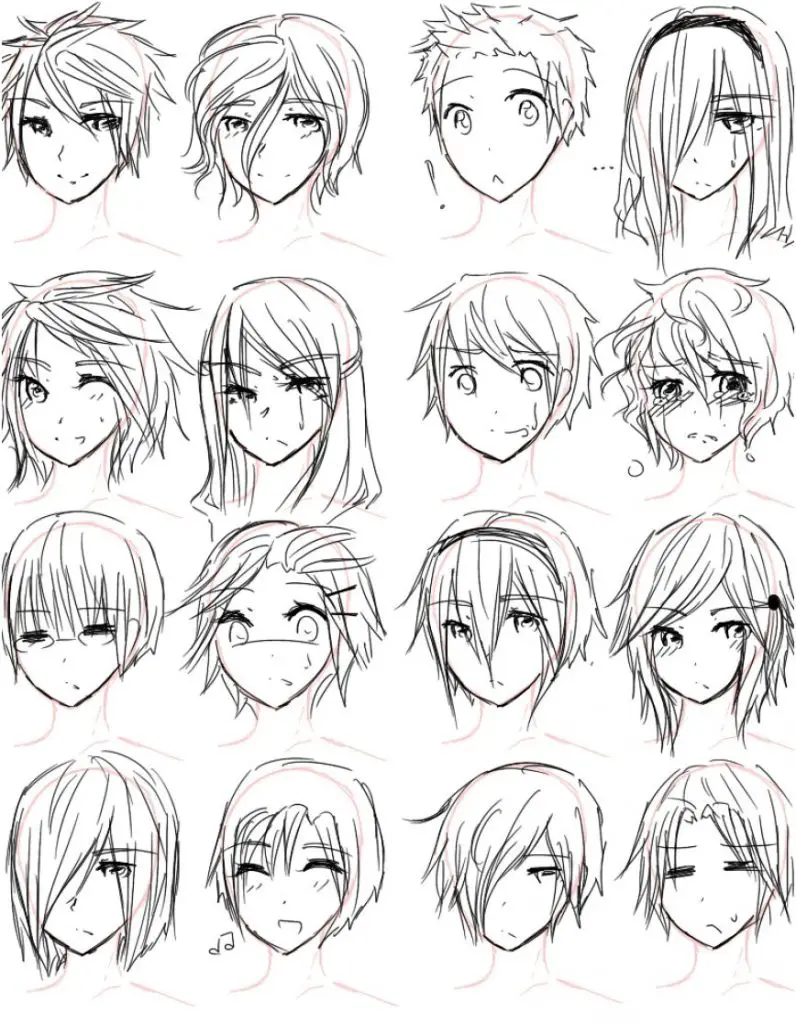 Short Hair Styles Drawing Reference 9 796x1024