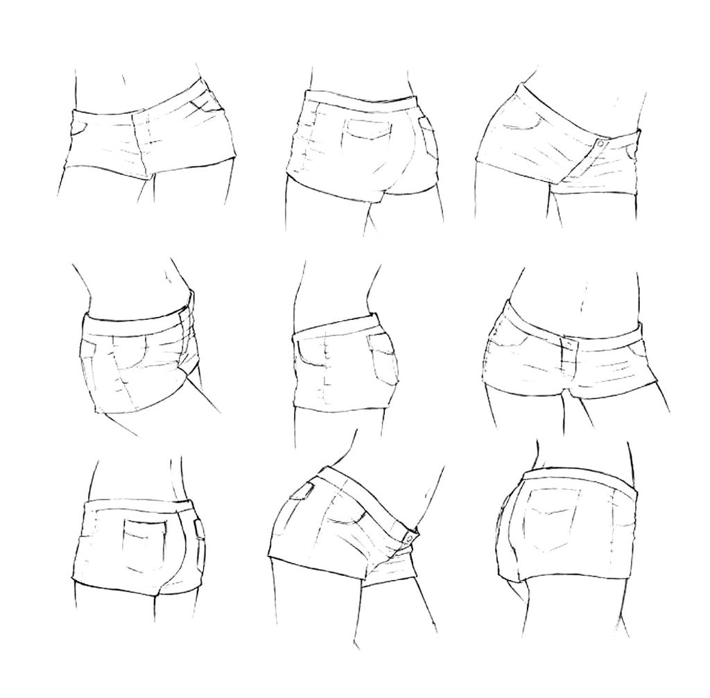 Short Jeans Drawing 8 1024x1006