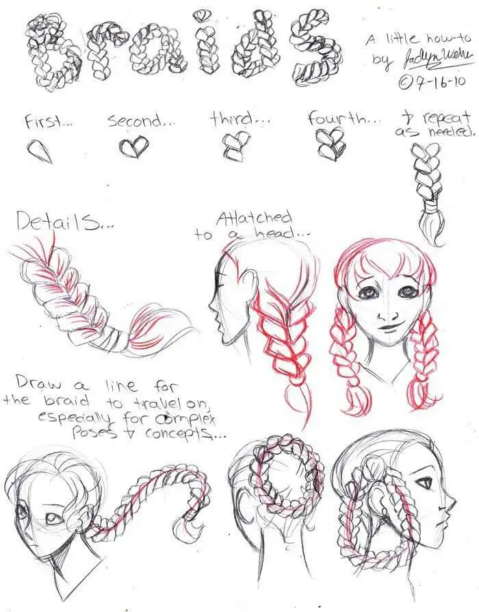 Side Braid Drawing Reference 3
