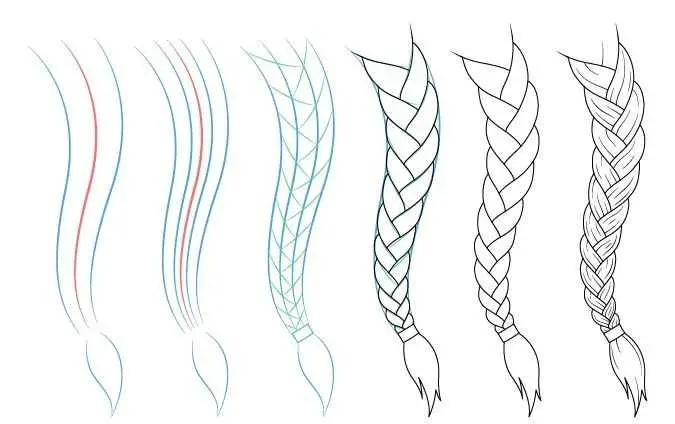 Side Braid Drawing Reference 6