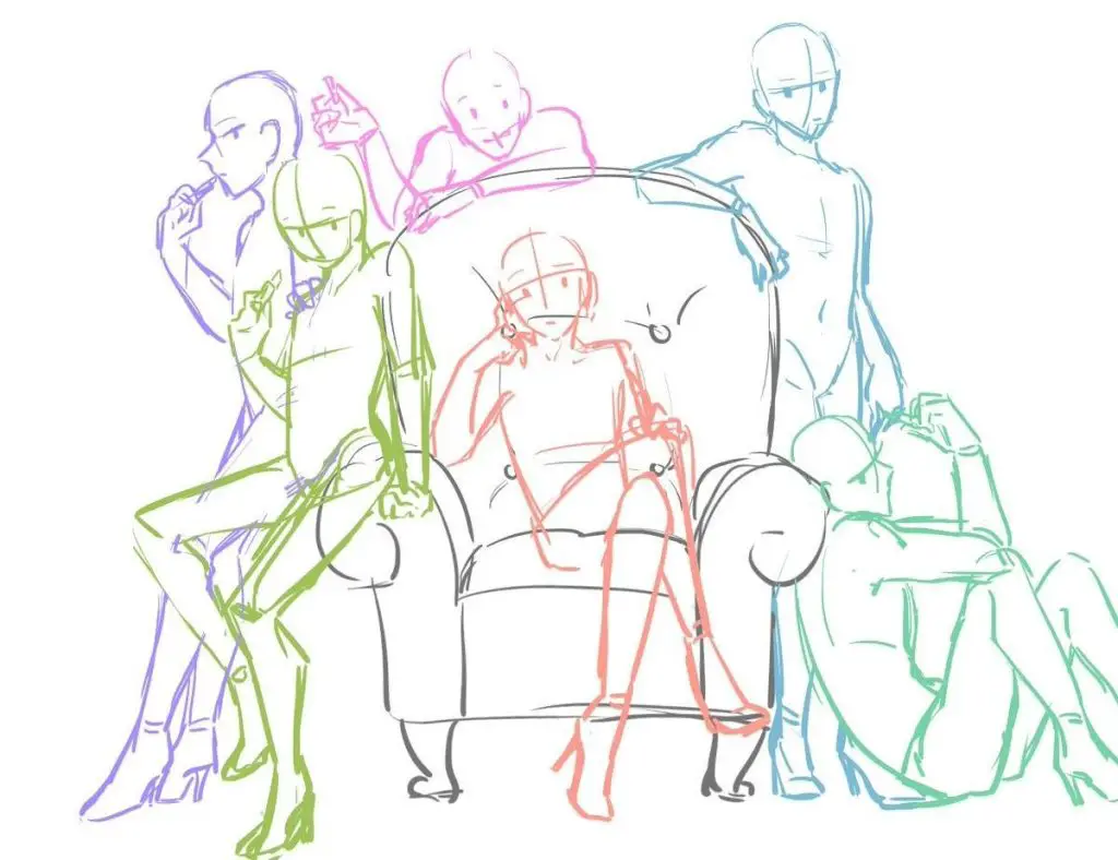 Squad Group Poses Drawing Reference 3