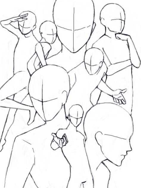 Squad Group Poses Drawing Reference 7