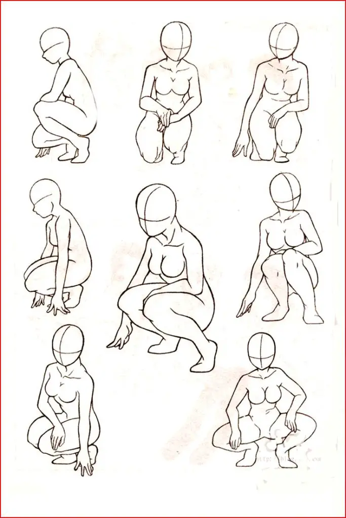 Squatting Drawing Reference 6 683x1024