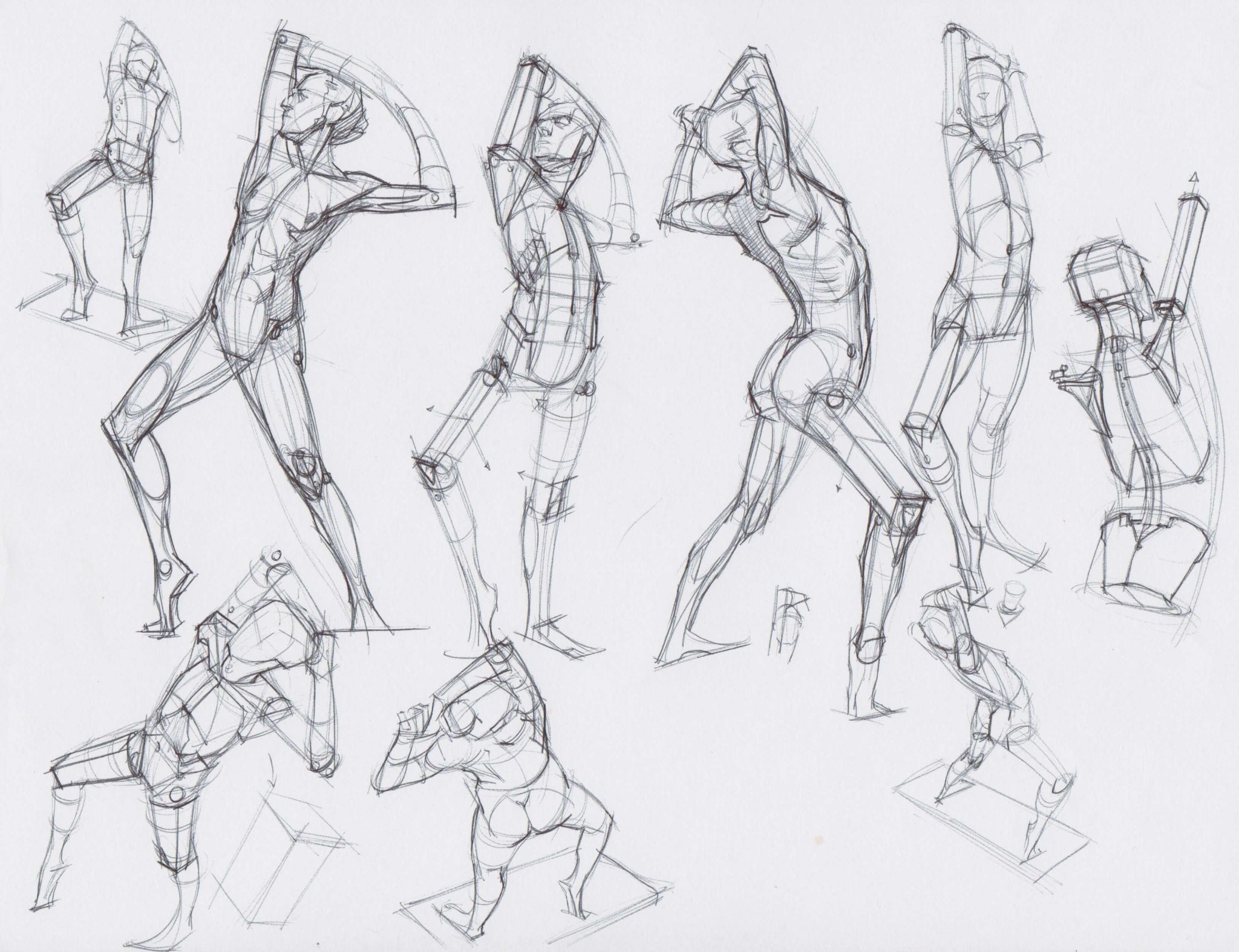 Stretching Pose Reference Drawing & Sketch Collection for Artists