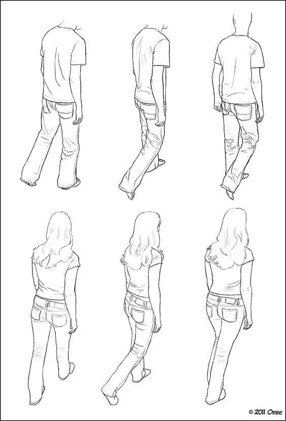 Walking Pose Drawing Reference 3