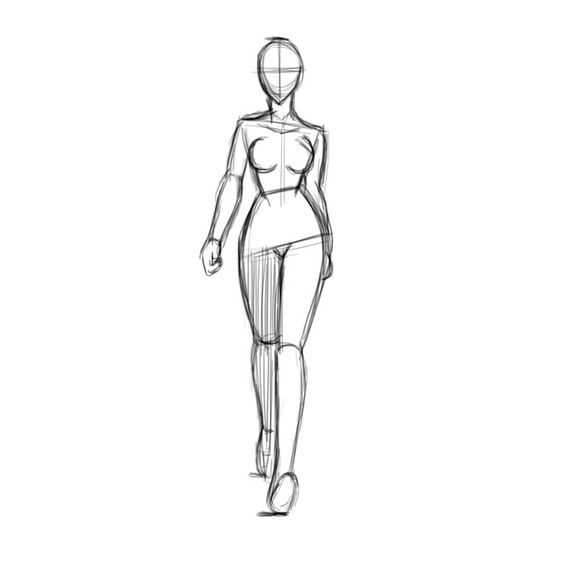 Walking Pose Drawing Reference 7