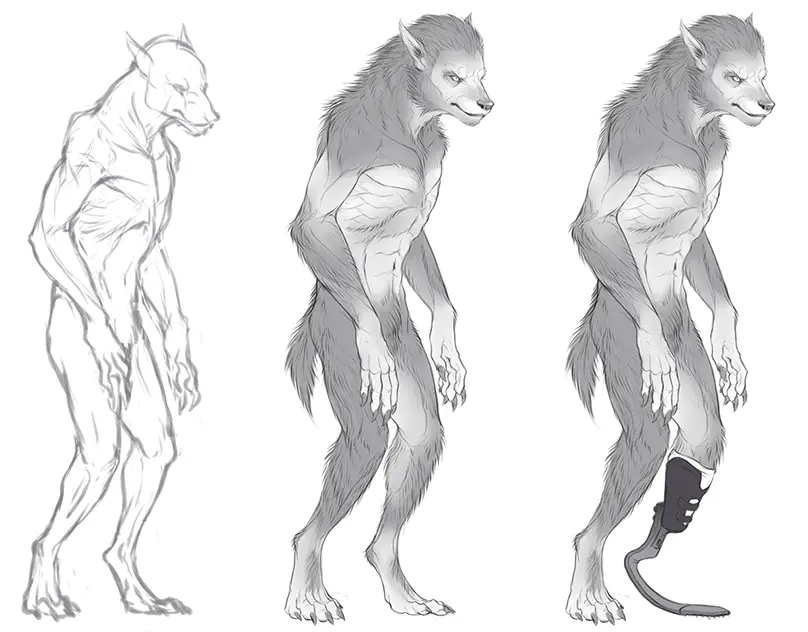 Werewolf Drawing Reference 13