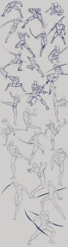 Anime Action Poses Reference 15 282x1024