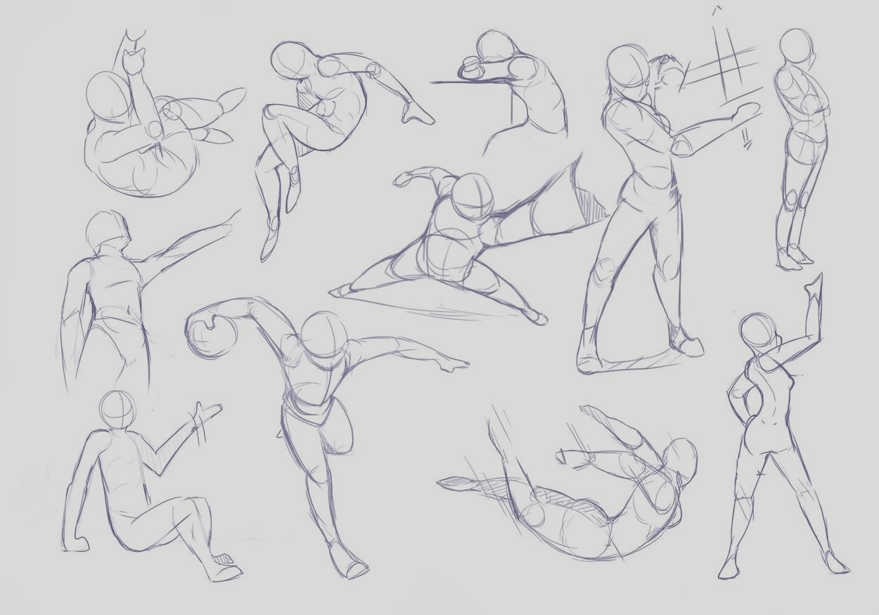 Anime Action Poses Reference Conveying Movement Art Reference Point
