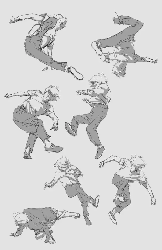 Anime Action Poses Reference 4 663x1024